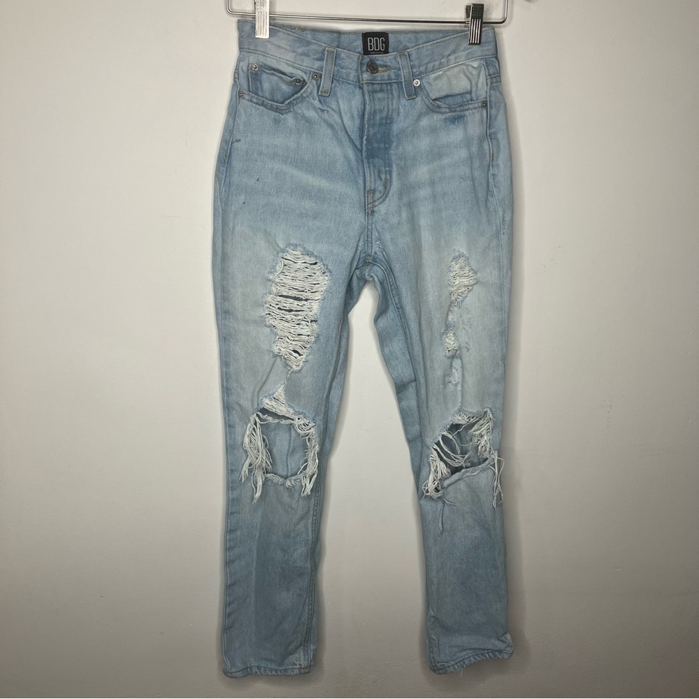 BDG urban outfitters‎ Slim Straight distressed jeans light wash size 25 - Picture 2 of 8